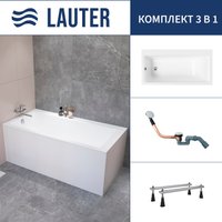 Ванна Lauter Seraphina 160x80 2112160L (с ножками и сифоном 21Y11030 хром)