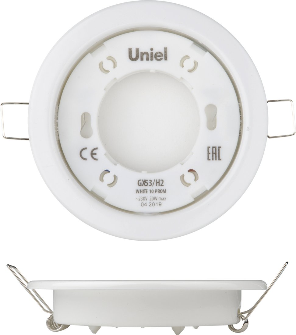 

Точечный светильник Uniel GX53/H2 WHITE 10 PROM UL-00005051