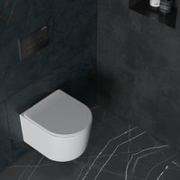 Унитаз подвесной Roxen Simple Compact в комплекте с инсталляцией StounFix Dual Fresh 6 в 1 921358 (кнопка: черный матовый)