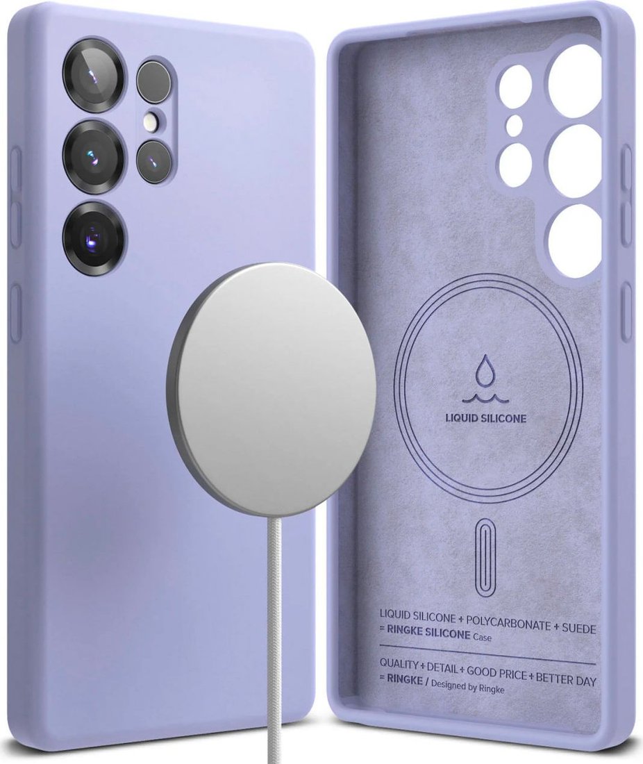 

Чехол для телефона Ringke Silicone Magnetic для Galaxy S25 Ultra Lavender
