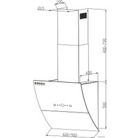 Кухонная вытяжка Backer AH60E-THSL200C Black Glass