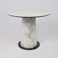 Кухонный стол Lepremo AV 2317 МДФ+керамика 900 (белый матовый Snow White/черный+HPL виктори натуральный)