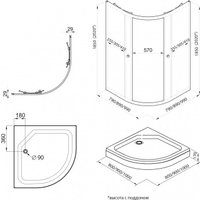Душевой уголок Maroni Energia Nero-GLS 100x100 Щ0000063982