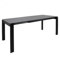 Кухонный стол Виста Бонн HPL 85x138/185 (камень серый/матовый черный)