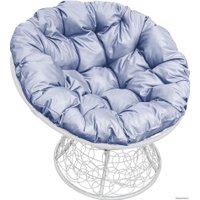 Кресло M-Group Папасан 12020109 (белый ротанг/серая подушка)