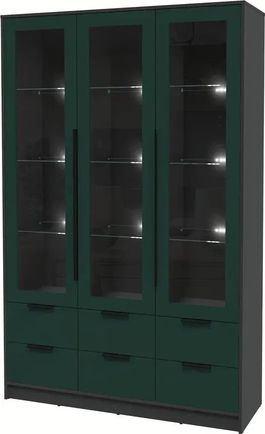 

Шкаф-витрина Интерлиния Концепт КТ-ШВ3 с подсветкой Глосс (антрацит/изумруд)