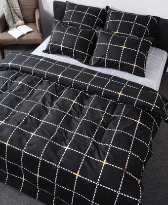 2-спальный комплект постельного белья Luisa de Rizzo Клетка Евро 20214-1+20214-2 (наволочки 70x70)