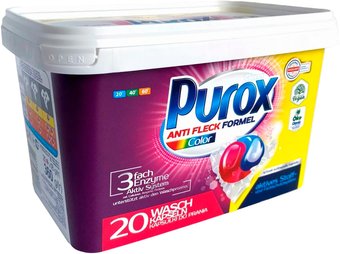 Капсулы для стирки Purox Duo Caps Color для цветного 20 шт