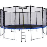 Батут Atlas Sport 490 см - 16ft Pro (с лестницей, внешняя сетка, синий)