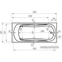 Ванна 1Марка Classic 130x70