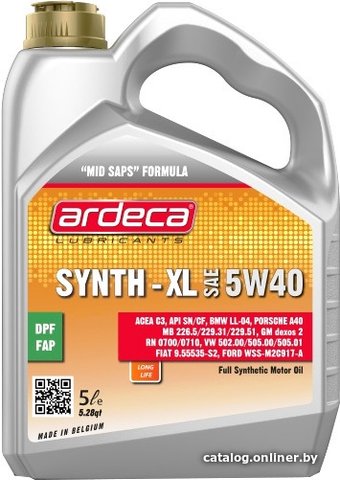 Моторное масло Ardeca SYNTH-XL 5W-40 5л
