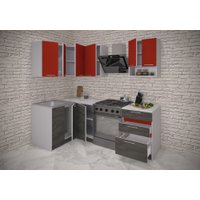 Готовая кухня ИволандТрейд Красная 150 см угловая