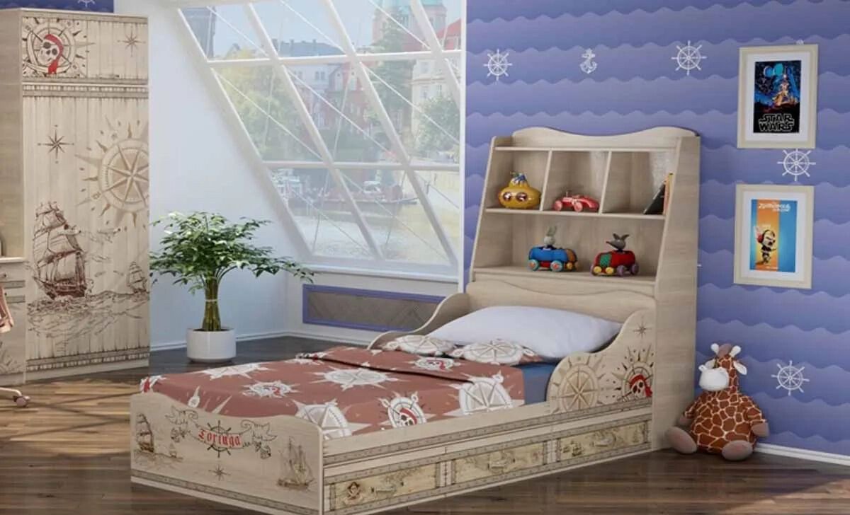 

Кровать Ижмебель Квест 5 190x90 с ящиками комплектация 1