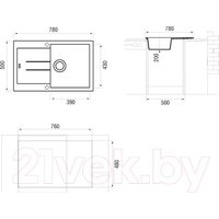 Кухонная мойка Longran Amanda AMG780.500 (трюфель)
