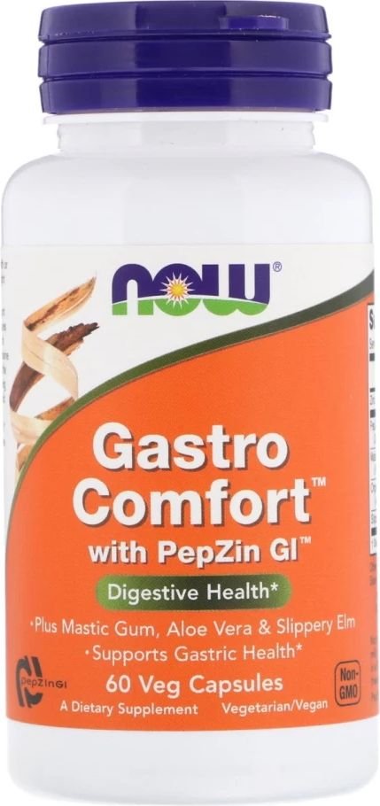 

Витамины, минералы Now Foods Гастрокомфорт/Gastro Comfort with PepZin Gl (60 вег. капсул)