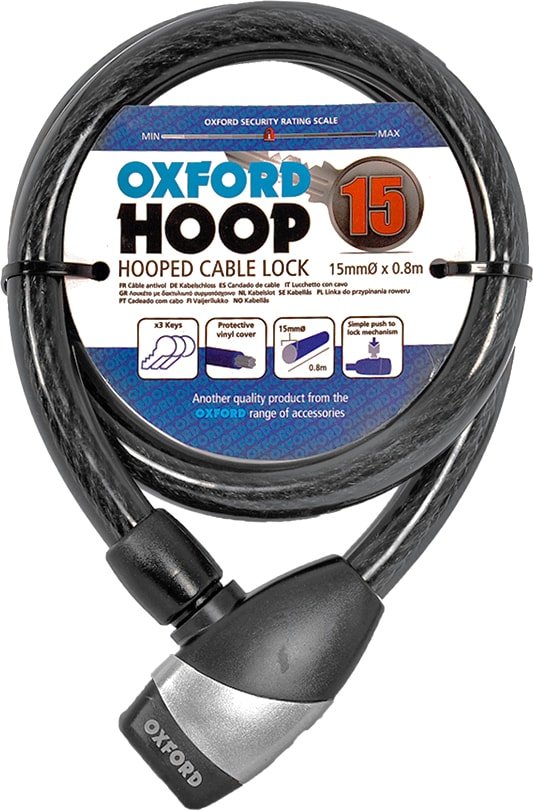 

Тросовый велосипедный замок Oxford Hoop15 LK202