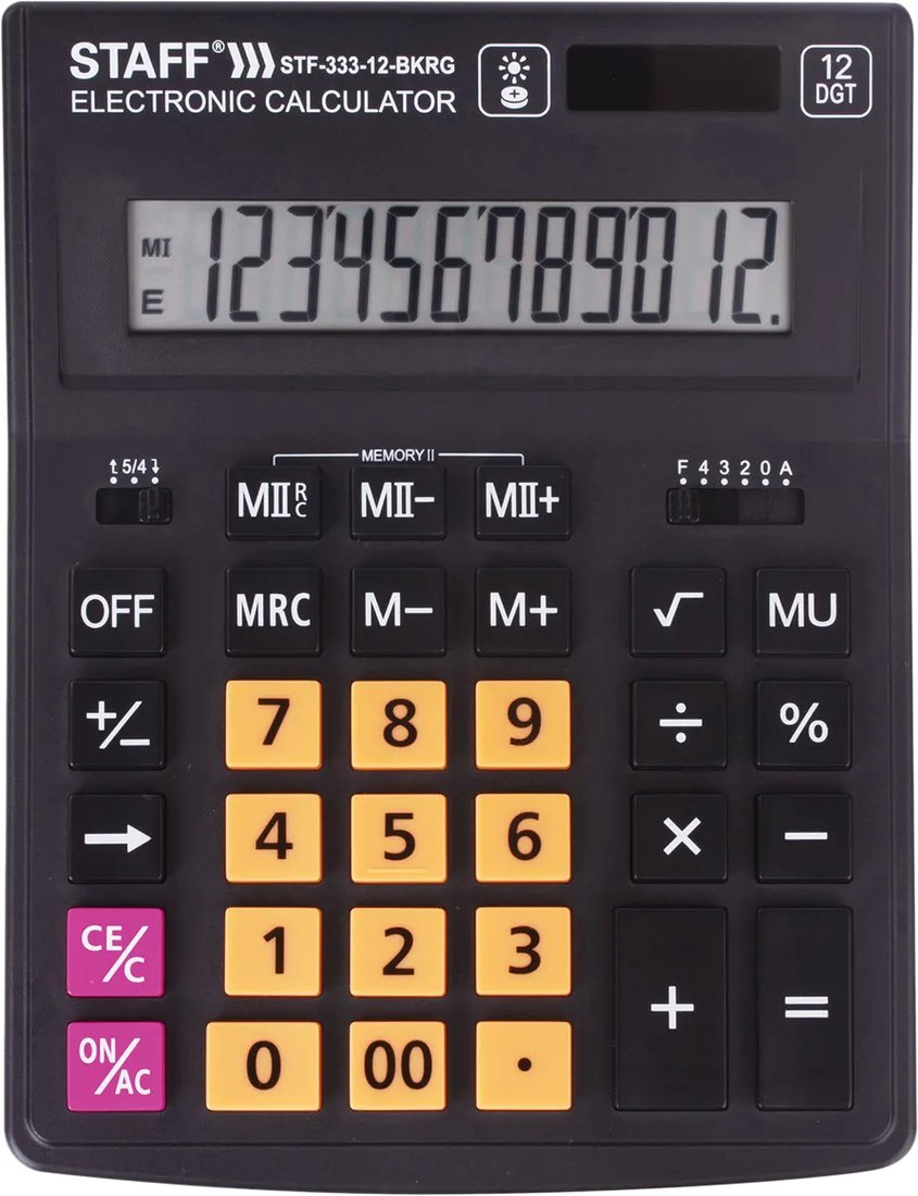 

Бухгалтерский калькулятор Staff Plus STF-333-12-BKRG 250460