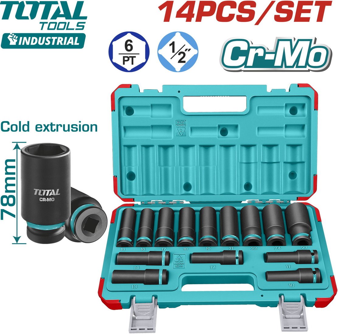 Набор головок слесарных Total THKISD12143L