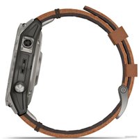 Умные часы Garmin Fenix 7 Pro Sapphire Solar (титан/каштановый, с кожаным и силиконовым ремешками)