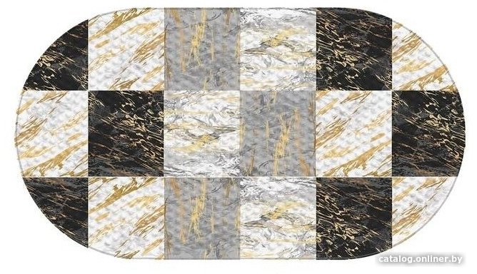 Коврик на присосках Varmax Gold Marble DF-270 (68x38, черный/серый)