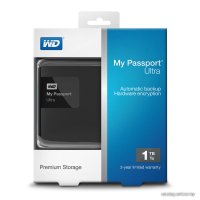 Внешний накопитель WD My Passport Ultra 1TB Black (WDBDDE0010BBK)