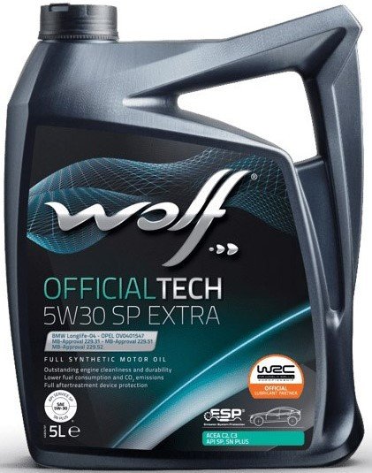 

Моторное масло Wolf OfficialTech 5W-30 SP EXTRA 5л