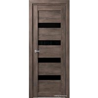 Межкомнатная дверь Юркас Deform D16 ДО 80x200 (дуб шале графит/lacobel черный)