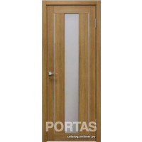 Межкомнатная дверь Portas S25 60x200 (орех карамель, стекло мателюкс матовое)