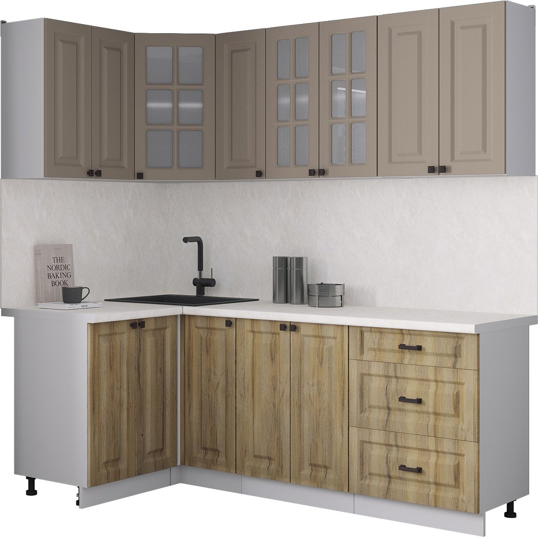 

Готовая кухня Интерлиния Мила Деко 1.2x2.1 (дуб вотан/луна/опал светлый)