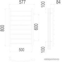 Полотенцесушитель TERMINUS Классик П8 500x800 бп 600 (хром)