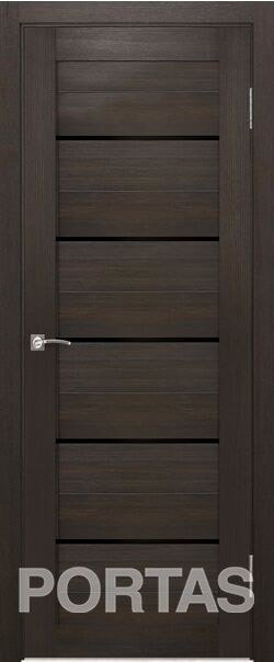 

Межкомнатная дверь Portas S22 70x200 (орех шоколад, стекло lacobel черный лак)