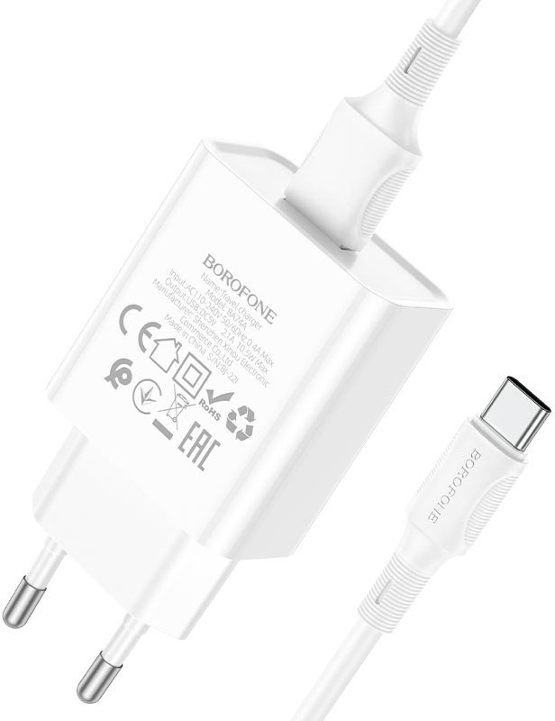 

Сетевое зарядное Borofone BA74A Type-C (белый)