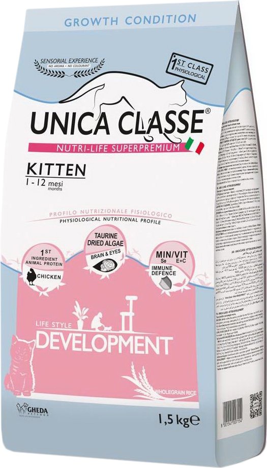 

Сухой корм для кошек Unica Classe Growth Condition Kitten Development Chicken 1.5 кг