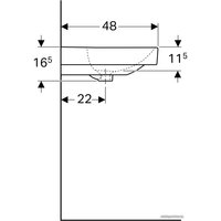 Умывальник Geberit Square 500.249.01.1