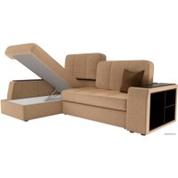 Угловой диван Лига диванов Брюссель 29386 (левый, микровельвет, бежевый)