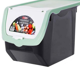 Контейнер Эльфпласт EP506 (12л, черный/фисташковый)