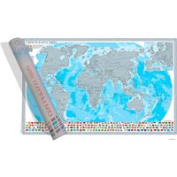 Скретч-карта Белкартография Мир 88x55 см (в тубусе)