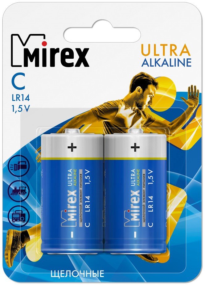 Батарейка Mirex LR14 C Алкалайн 2 шт 23702-LR14-E2