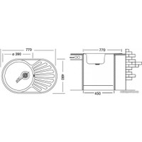 Кухонная мойка Ukinox Фаворит FAP770.480-GT8K 2L (с сифоном)