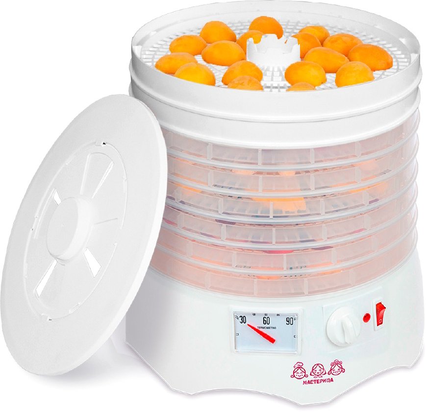 

Сушилка для овощей и фруктов Мастерица EFD-0602VM (6 прозрачных поддонов + 2 белых поддона + поддон для пастилы)