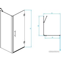 Душевой уголок RGW HO-045B (HO-011B + Z-050-2B + O-204B) 350604561-014 60x110 (черный/прозрачное стекло)