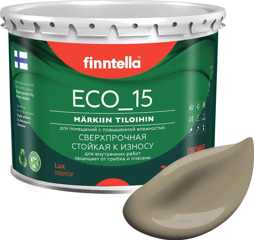 

Краска Finntella Eco 15 Ruskea Khaki F-10-1-3-FL086 2.7 л (коричневый хаки)