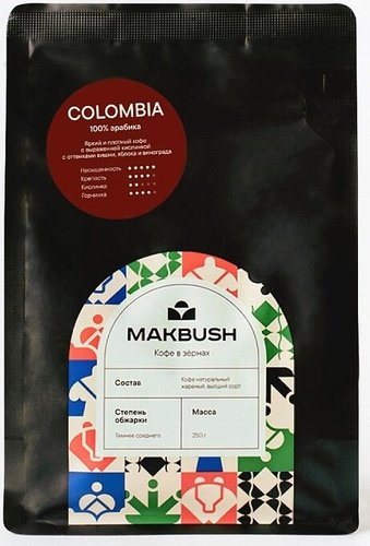 Кофе MakBush Colombia зерновой 250 г