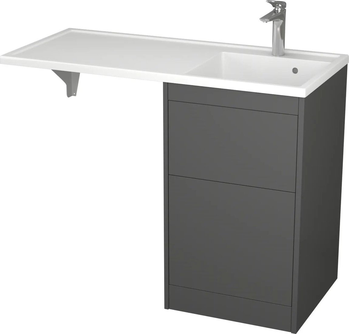 

Veneciana Тумба с умывальником Torre 45 с 2-мя ящиками + Paola Magenta 110 Правый (графит)
