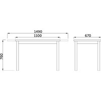 Кухонный стол ЭлиГард One (соо) 1100-1490x670x770 (дуб канзас)