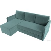 Угловой диван Лига диванов Слим левый (велюр бирюзовый)