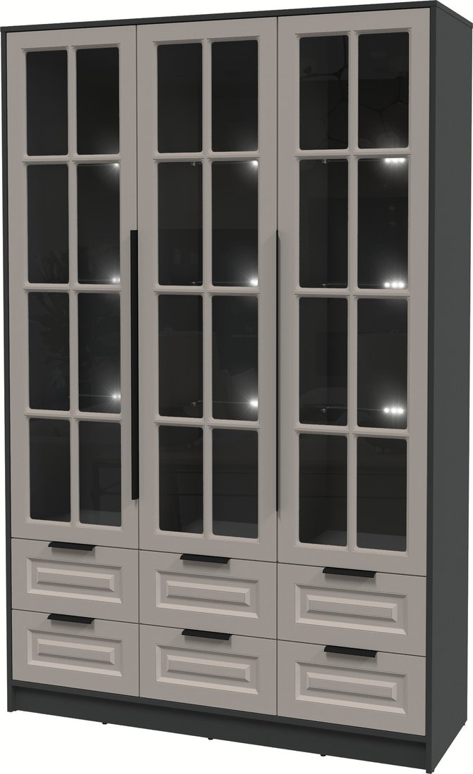 

Шкаф-витрина Интерлиния Концепт КТ-ШВ3 с подсветкой Деко (антрацит/луна)