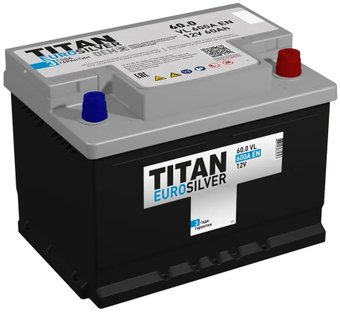 Автомобильный аккумулятор Titan EuroSilver R+ низ (60 А·ч)
