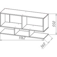 Полка Астрид-Мебель Геометрия-11 (Белый/Делано светлый)