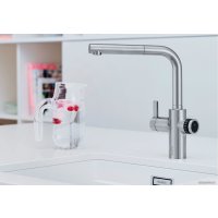 Смеситель Blanco Evol-S Volume с дозатором воды (рычаг слева, хром)